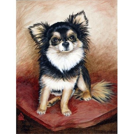 Chihuahua Long Hair Flag Garden Size